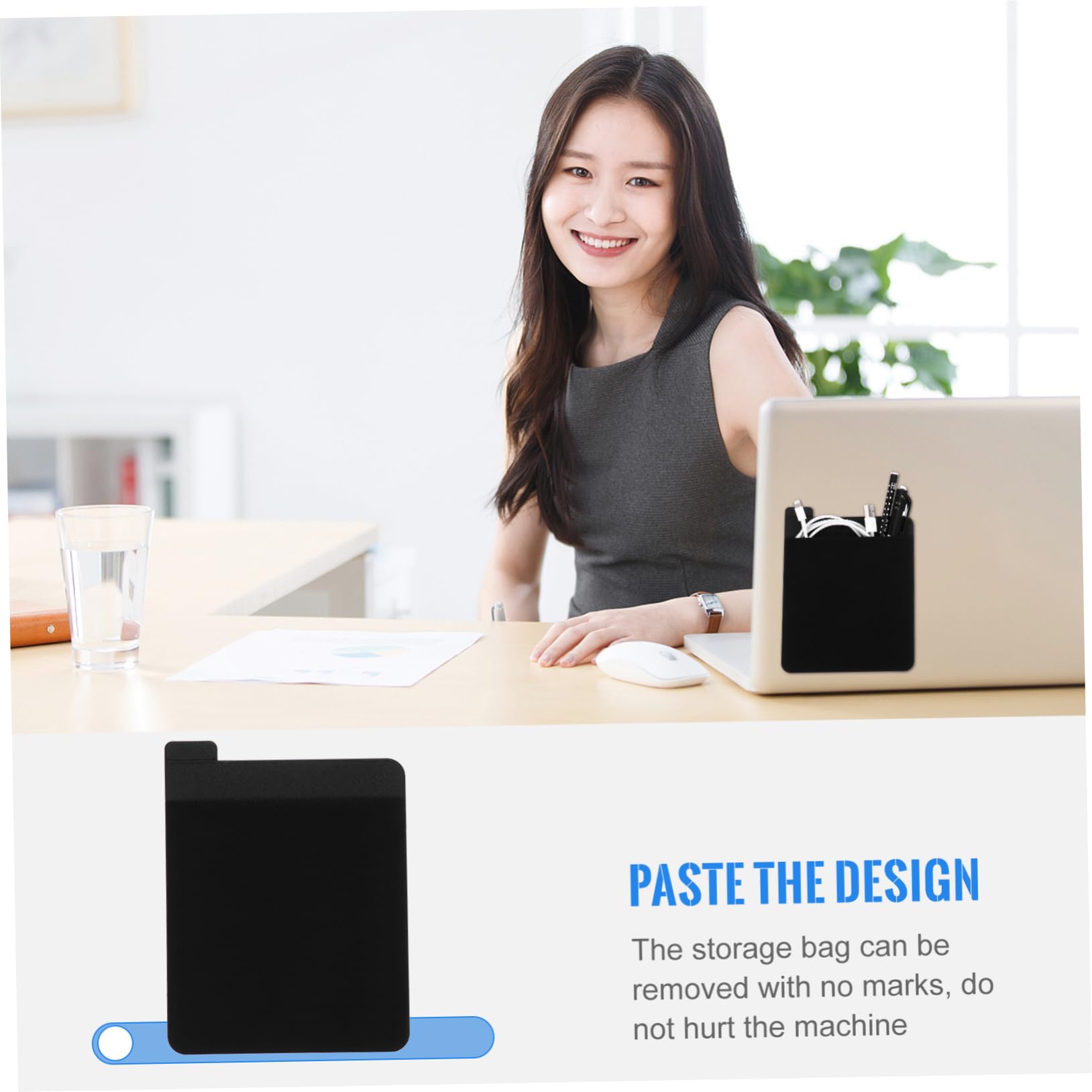 Lurrose Borsa Adesiva per Laptop e Tablet Realizzata in Pelle Buona Qualità Elastico per Contenere Mouse Wireless Custodie Disco Rigido e Cuffie