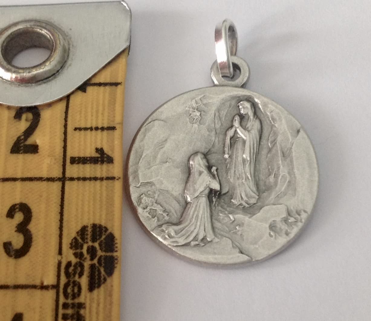 I G J MEDAGLIA MADONNA DI LOURDES IN ARGENTO 925-100% MADE IN ITALY - LE MEDAGLIE DEI SANTI PATRONI