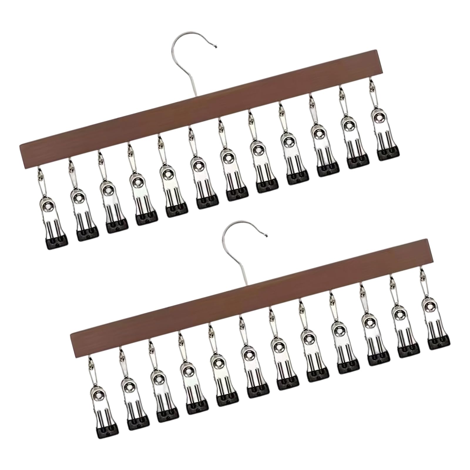 NVOQILIN Multipurpose Wood Hanging Clip Holder for Caps Underwear and Sock Organization Closet Planner