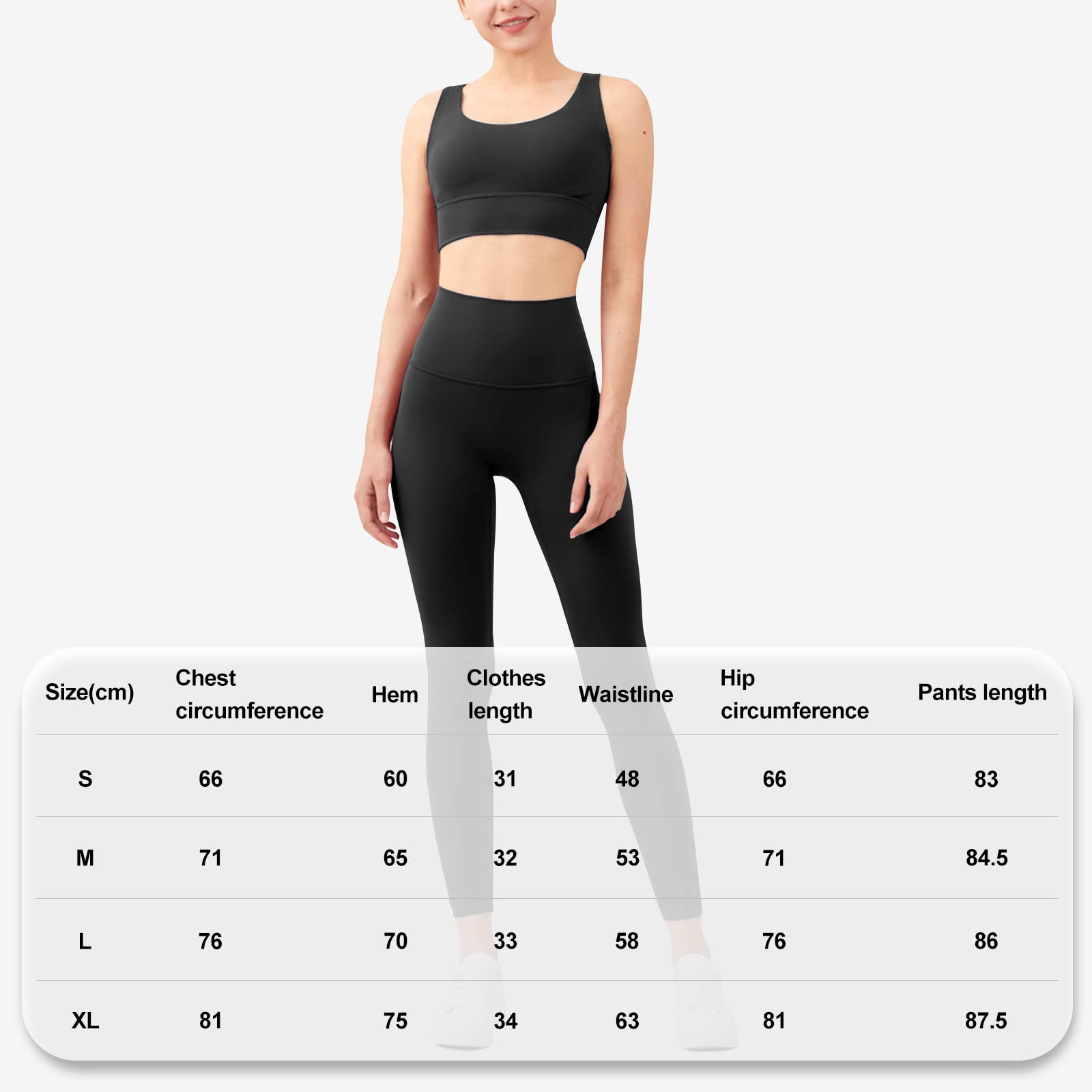 Ergocar Abbigliamento Sportivo da Donna Set 2 Pezzi, Top Sportivo e Vita Alta Leggings Yoga Tuta, Donna Abbigliamento Sportivo In 2 Pezzi, Set Palestra Donna per Running Yoga Corsa Palestra
