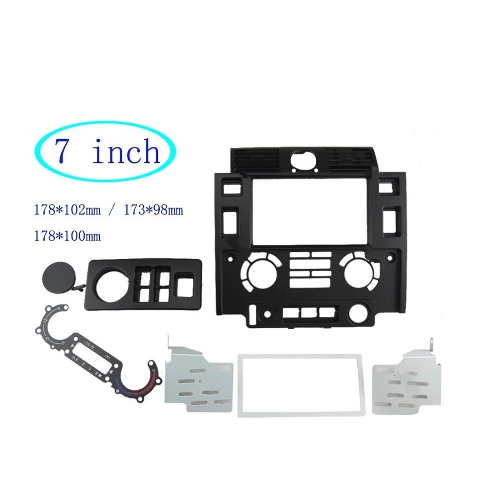 Radio Faszienmontageset 7/9 Zoll Autoradio Facia Für Land Für Rover Für Defender 2007–2016 Panel Dash Kit Trim Fascia Platte Konsole Abdeckung Lünette Adapter