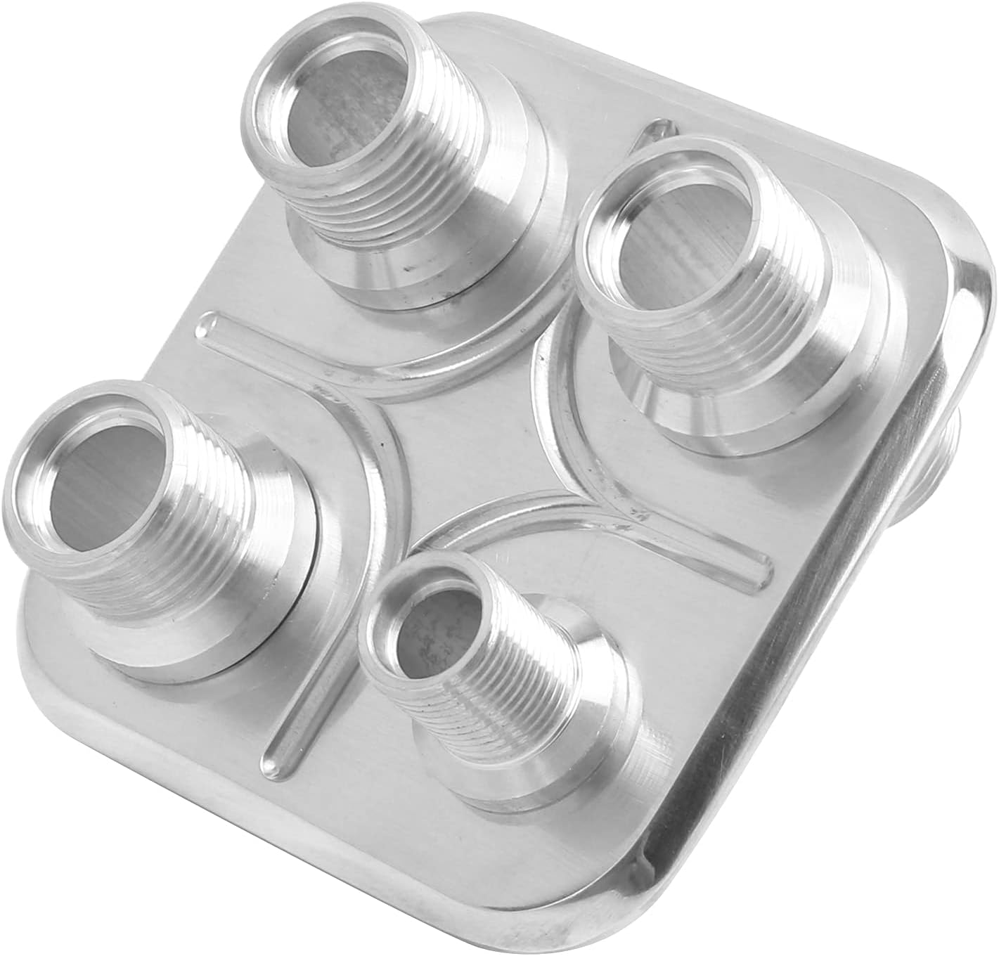 Car 4‑Port Air Conditioning Bulkhead Hose Fitting Universal Modification Replacement for Hot Rod vehicles (Silver)