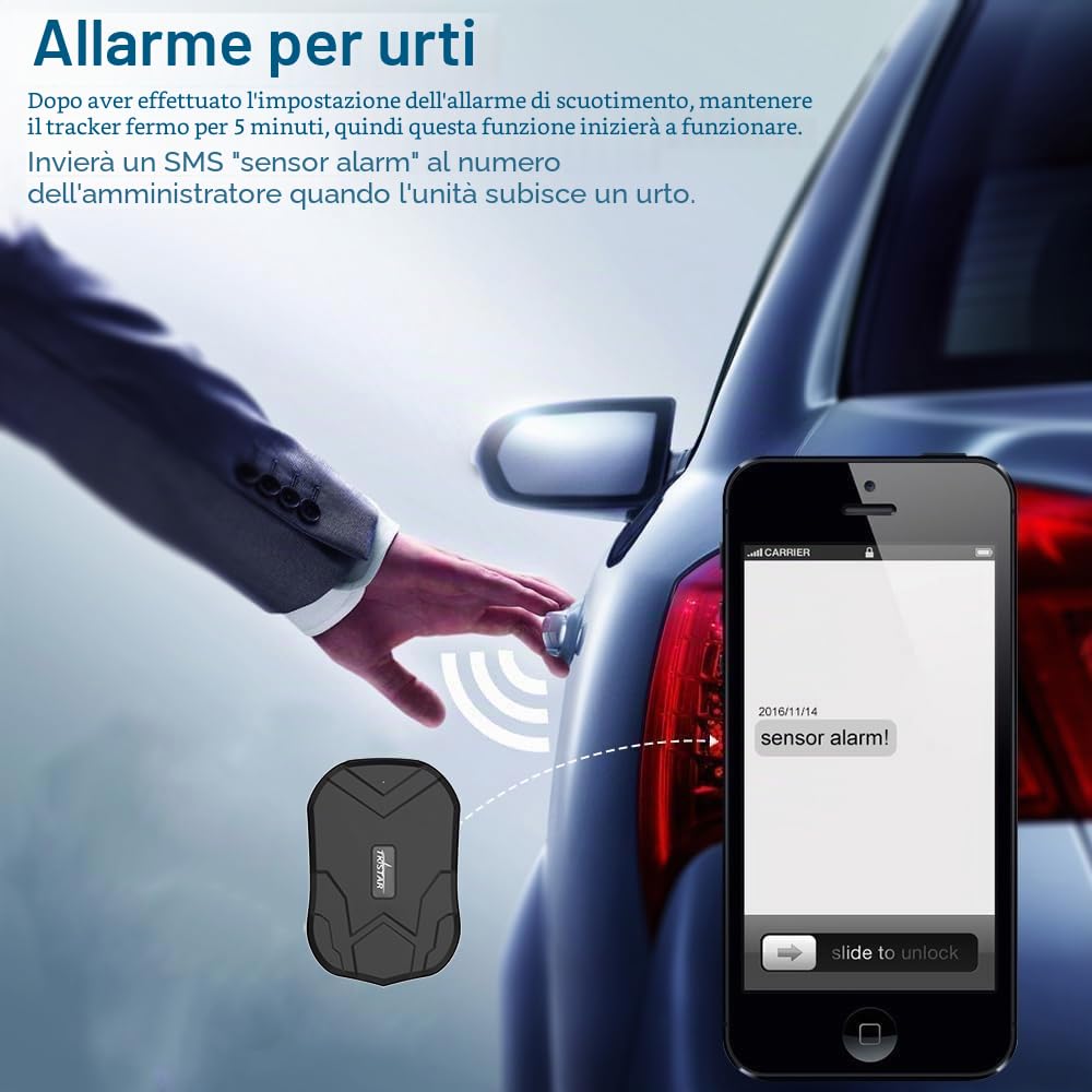TKMARS Tracker GPS 4G con SIM Integrata, Magnetico, Batteria 5000mAh, Impermeabile IP65 Anti-Furto, Geo-Fence, App Tracking in Tempo Reale, Abbonamento Richiesto