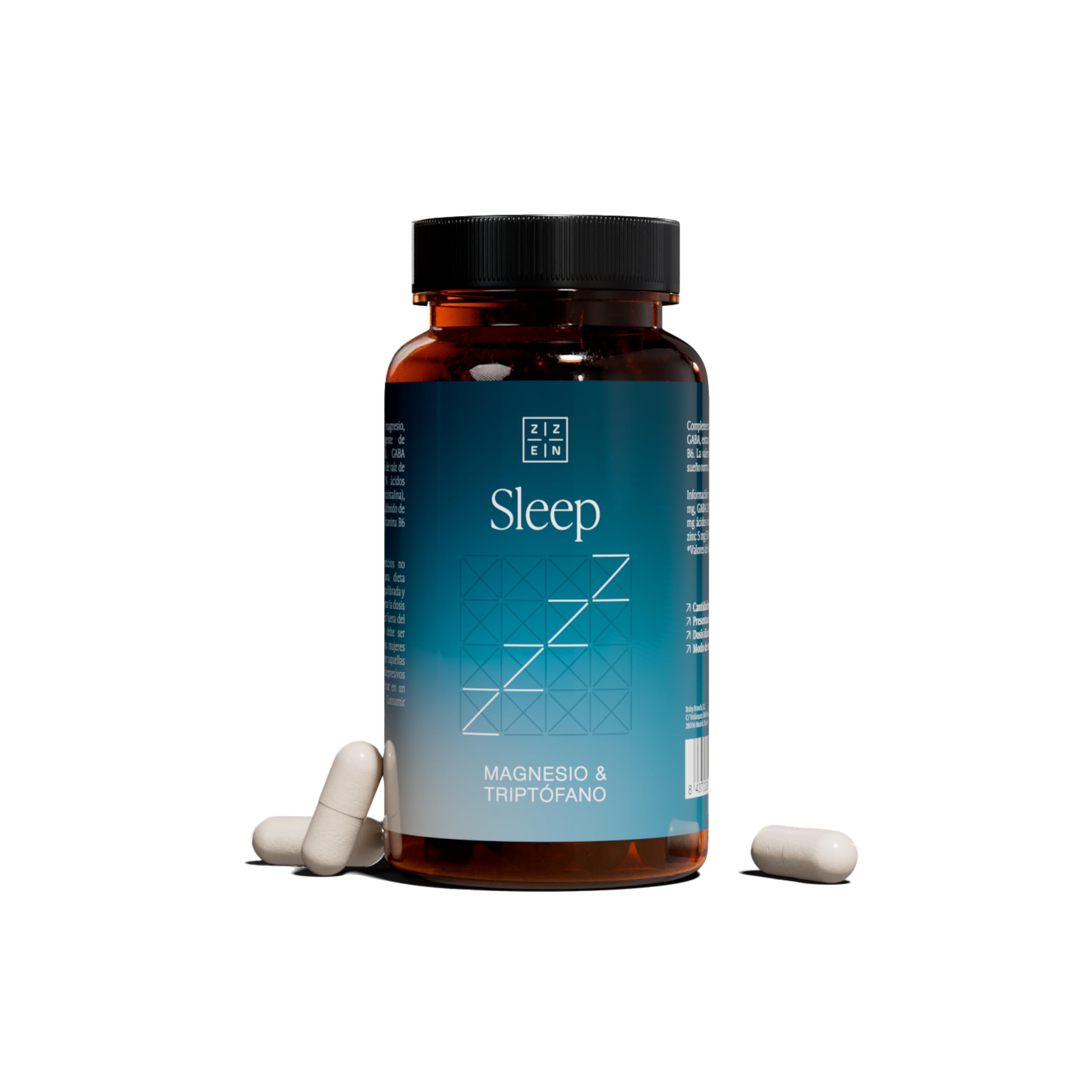 ZZEN SLEEP - Magnesio Bisglicinato, L-Triptófano, Valeriana y GABA | 60 Pastillas para Dormir con Vitamina B6 y Zinc, Ayuda a Conciliar el Sueño Profundo, Fórmula de Descanso Reparador