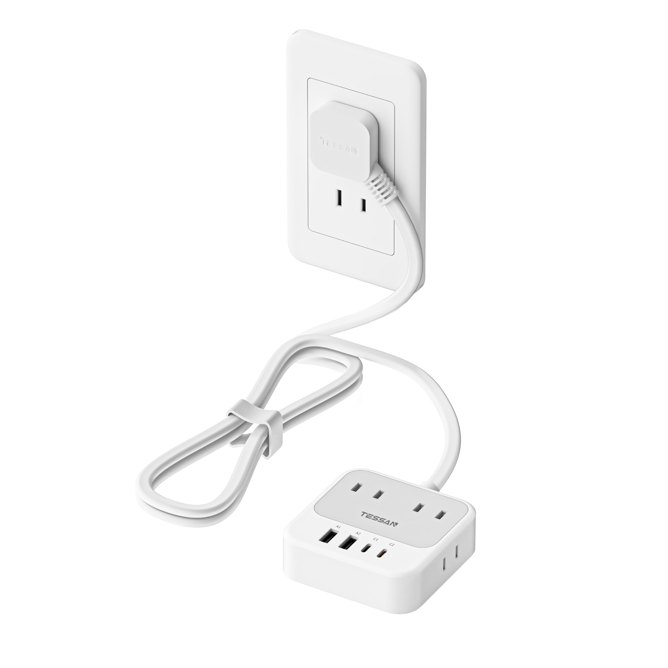 TESSAN 延長コード1m 超薄型 (8-in-1, 20W PD) usb…