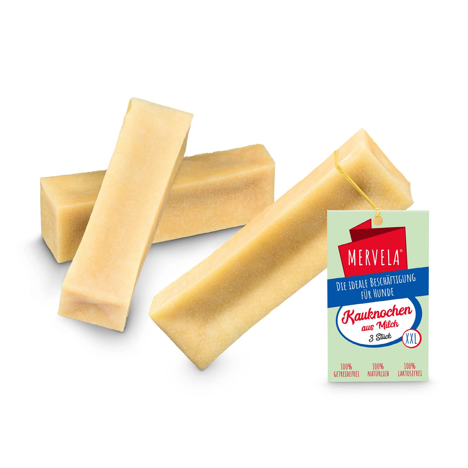 Os à mâcher au Fromage pour Chiens, Délicieux goût de Fromage - 100% Naturel - Soin Dentaire Optimal (très Gros Chiens, 3 pièces)