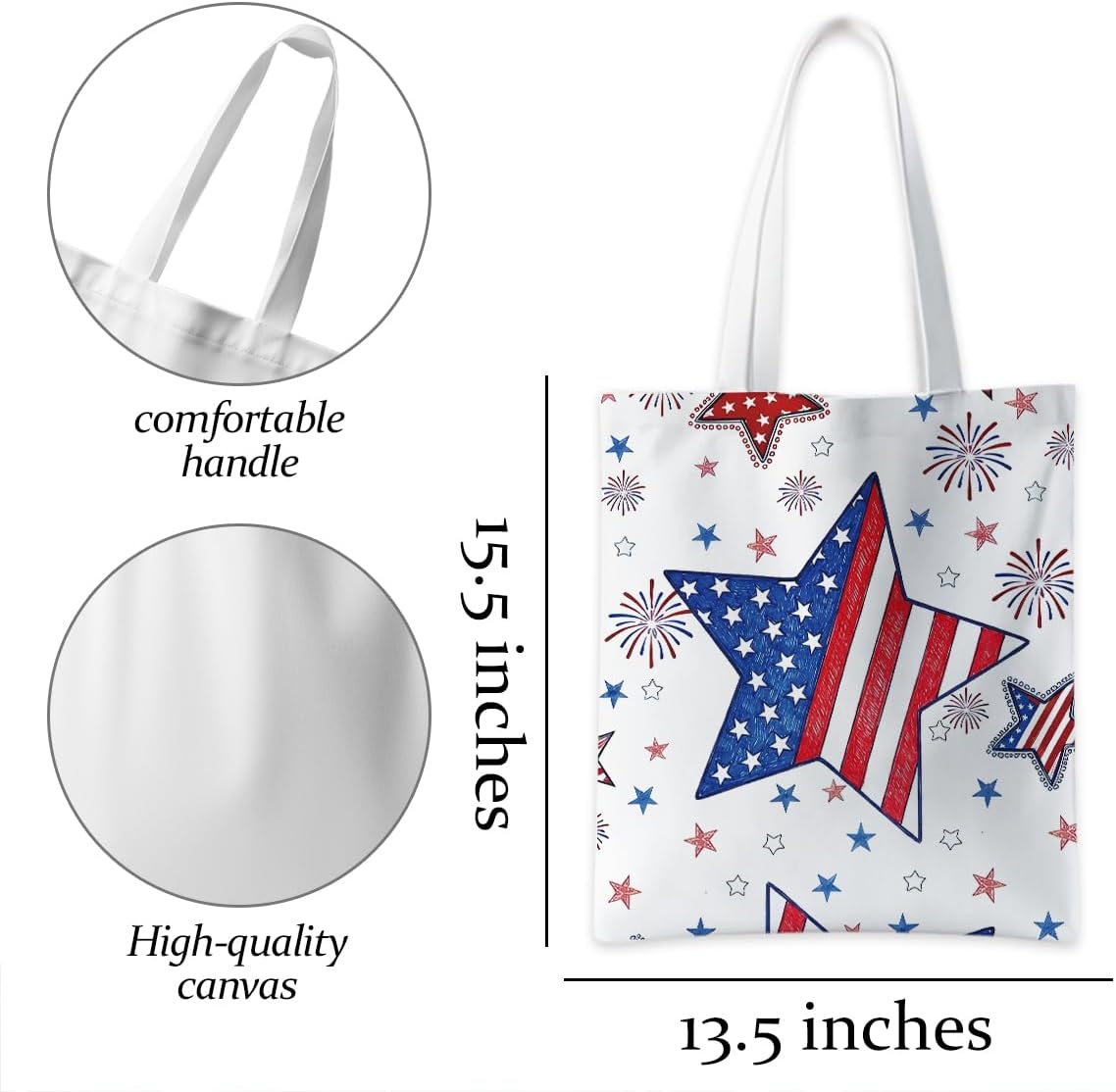 Anniversary Canvas Tote Bag, Anniversary USA,Independence Day Reusable Grocery Reusable Grocery Bag image 4