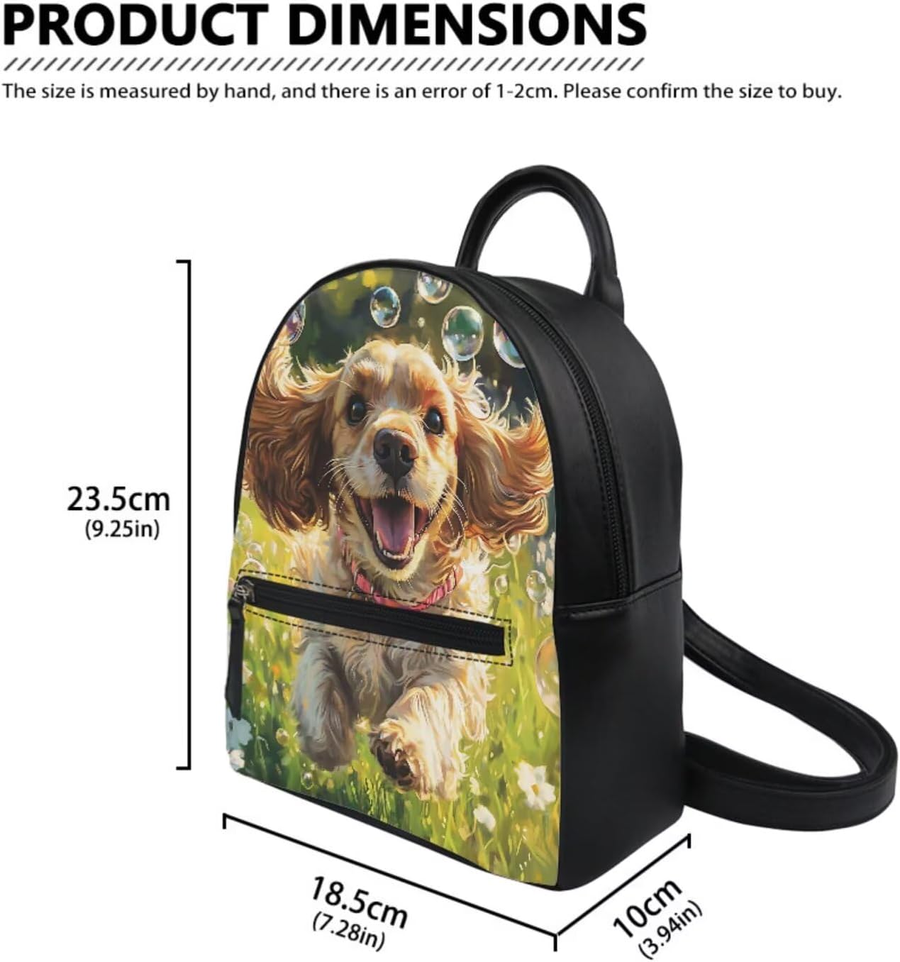 ZOUTAIRONG Cute Dog Backpack Purse Gifts for Teen Girls Mini Backpacks Leather Wallets Happy Puppy Print Shoulder Bags Shopping Bags Daypack