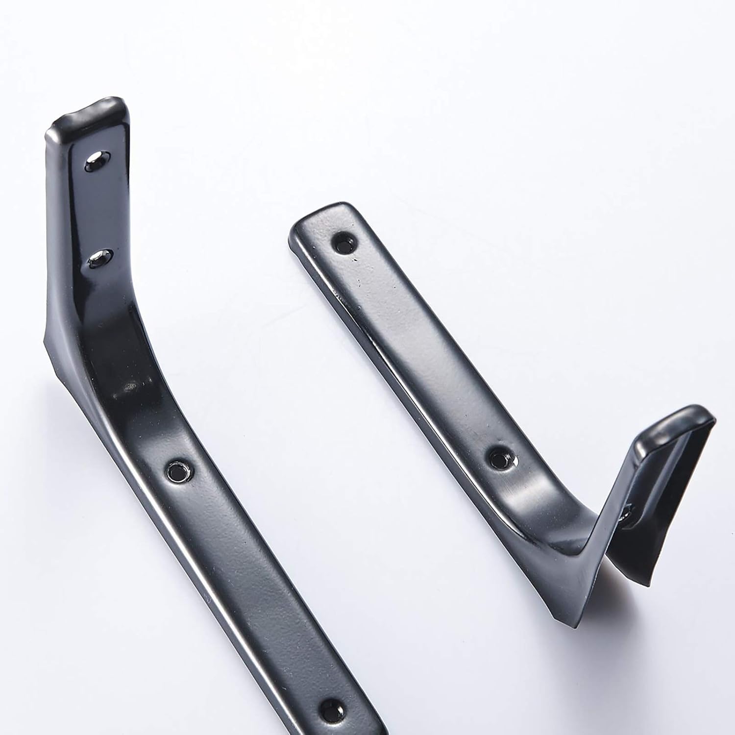 QWEASDF 2 Pcs Shelf Brackets Steel L Black Corner Brace Joint Angle Bracket Shelf Bracket Wall Hanging with Decorative Corner Brackets Joint Angle Bracket Multiple Includes Hardware,200mm/8