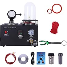 Vacuum Jewelry Casting Machine 1500W with Pump and Bell Jar, High-Temperature Equipment for Lost-Wax Casting Gold, Silver, Copper Crafts, 2KG Capacity