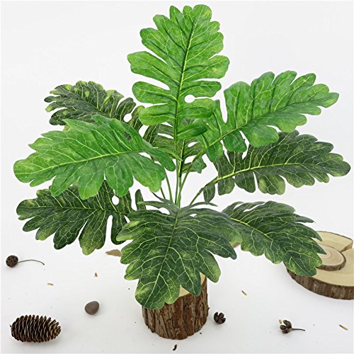 strimusimak 1Bouquet 9 têtes de Plantes artificielles Senecio Cineraria Feuille Maison Bureau Bonsaï Décor Vert Cover