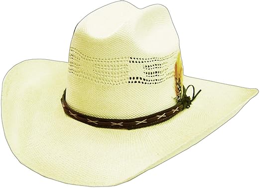 Straw cowboy hat with feathers Clearance
