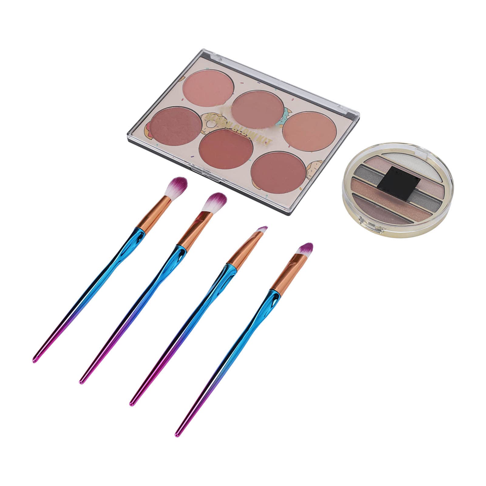 6 colori fard in polvere per il viso 5 colori palette di ombretti waterproof set pennelli per trucco per donne ragazze per trucco quotidiano e applicazione professionale polvere