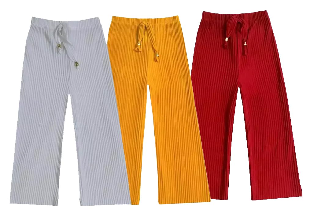 Girl's Regular Fit Palazzo Pack of 3-image-18