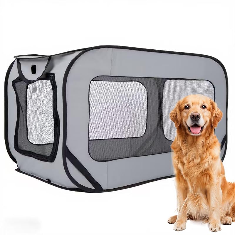 Caixa de Transporte Dobrável para Cães Médios em Tecido Oxford DOFRMA 92 x 52,02 x 52,02 cm