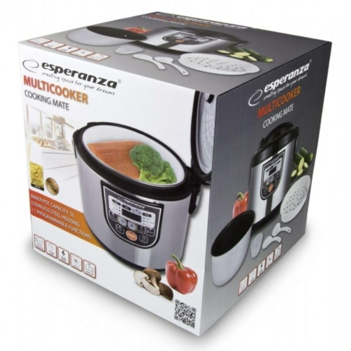 Esperanza EKG011 Multicooker Cooking 5 L 860 W Black Metallic