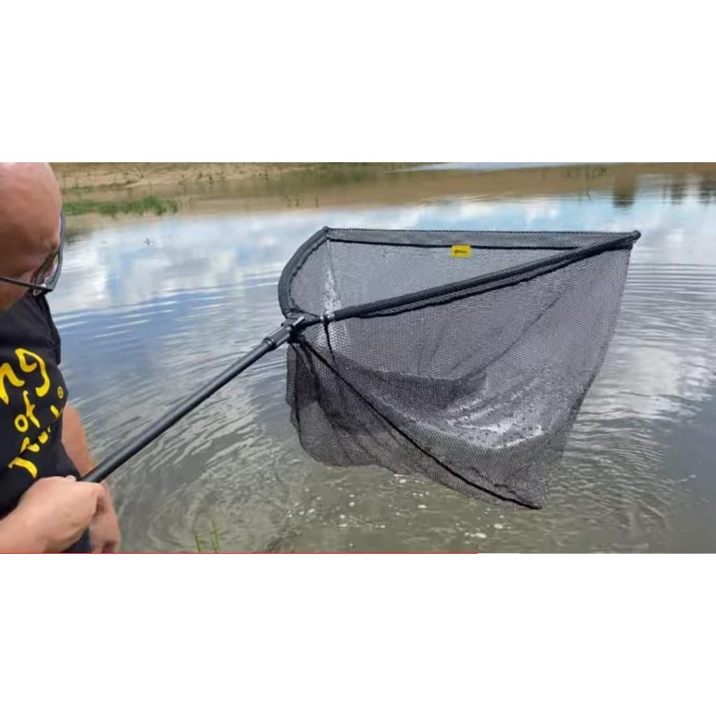 Épuisette CARP PREMIUM 105 cm / 42", 2 m de longueur de la barre, sélection du réseau caoutchouté/polyester, sélection de poignée nature/carbone, épuisette, accessoires de pêche, avec sac