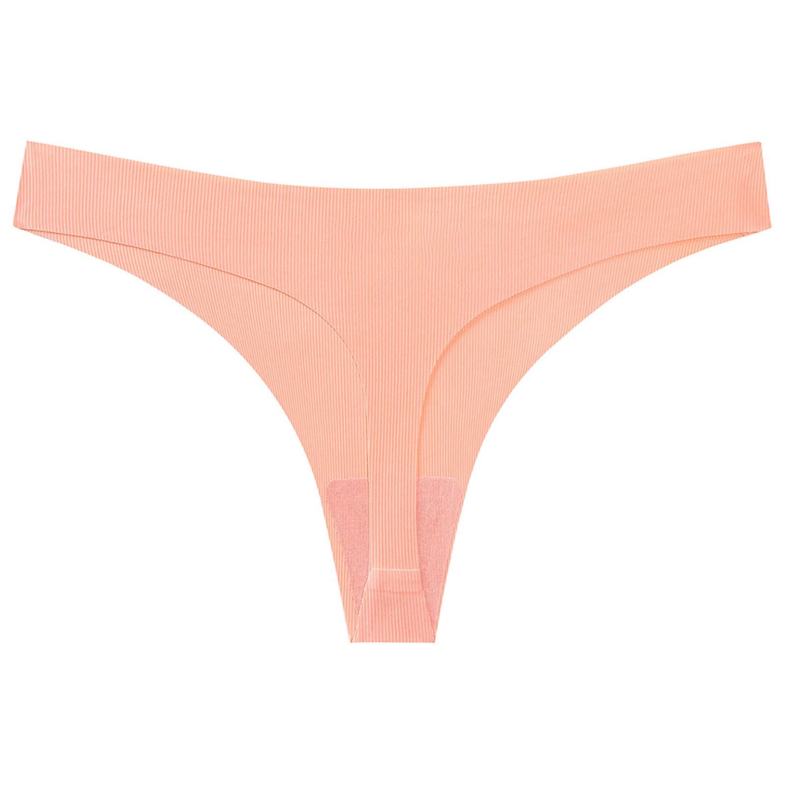 Women's Seamless Thongs Briefs No Show Low Waist Comfy Bikini Underwear Breathable Panties Underpant for Women
