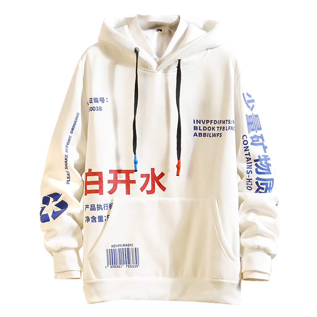 Pull à capuche pour homme blanc ajusté coupe petite taille patchwork