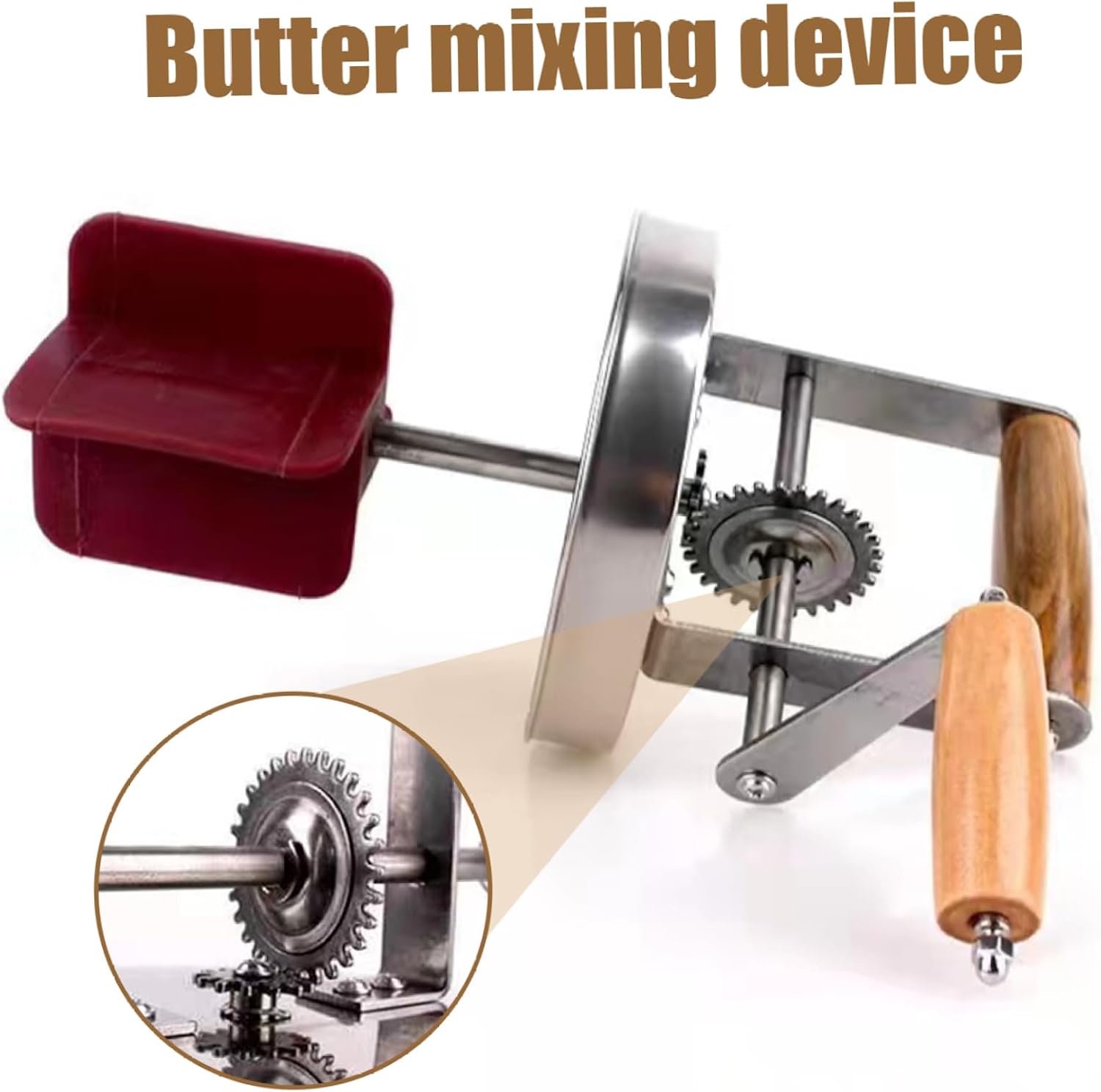 Butter Churner 1500ml Manual Hand Crank Wide Mouth Cream Homemade Butter Churn Washable Maker for Home Kitchen Restaurant