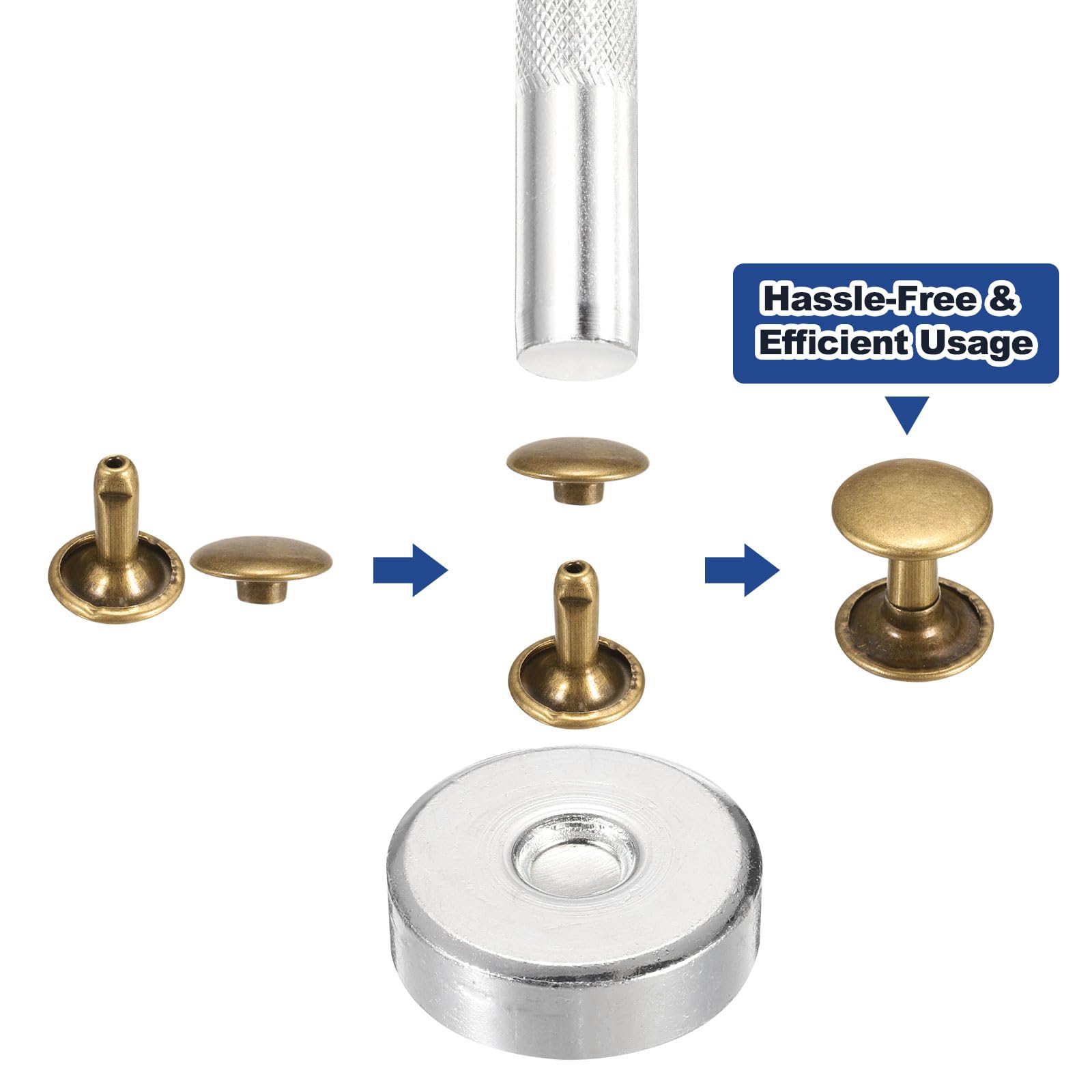 PATIKIL 340 Set Double Cap Leather Rivets Kit - Image 4