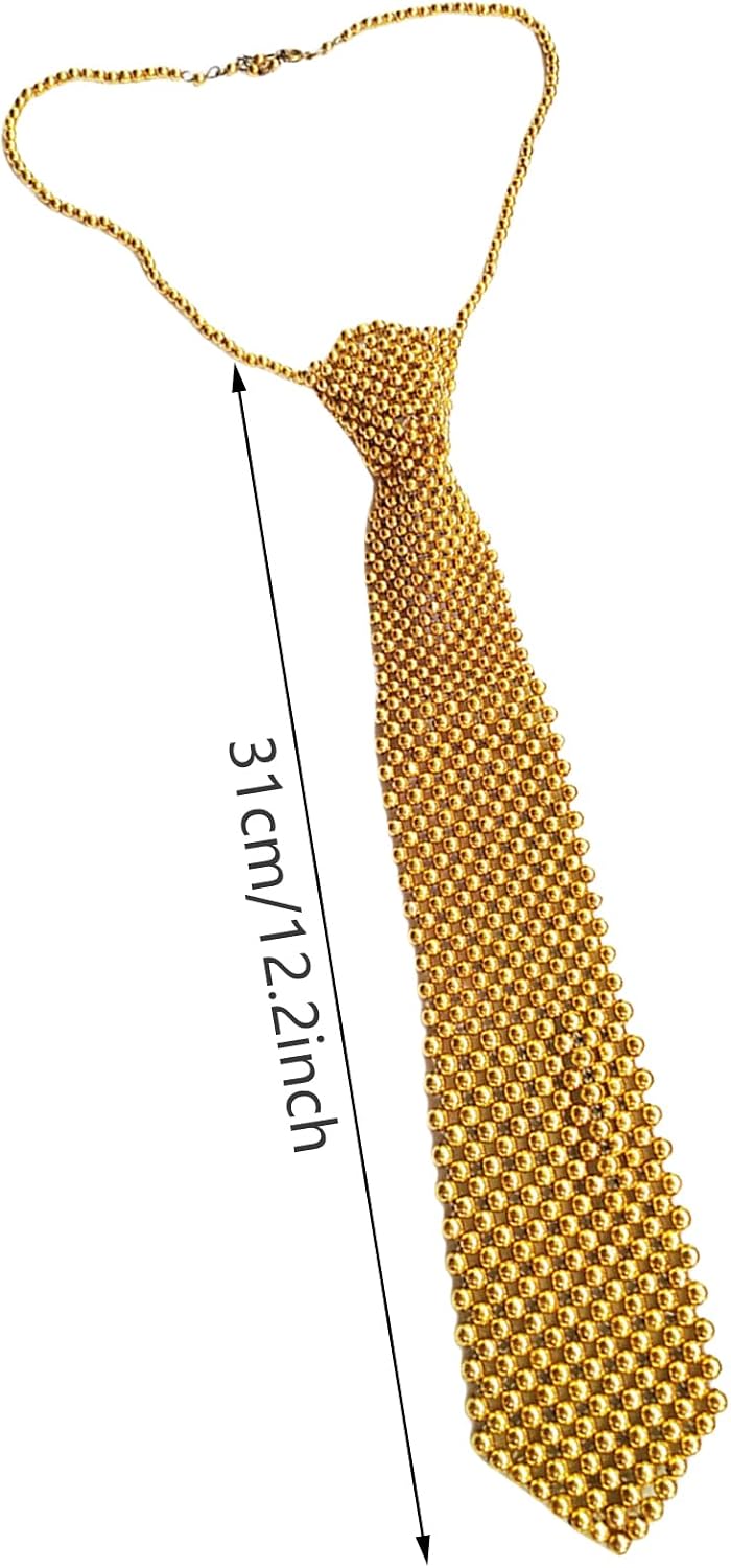 Unique Pearls Tie Necklace Good Resins Tie Adjustable Length Necktie for Enhancing Fashion Statement Durability Pearls Decoration