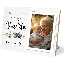 Abuela Gift, Best Abuelita Photo Frame, Grandmother Wooden Picture Frames, Grandma Mothers Day Gifts For Abuela Birthday Christmas White-Abuelita, 4 x 6 Photo