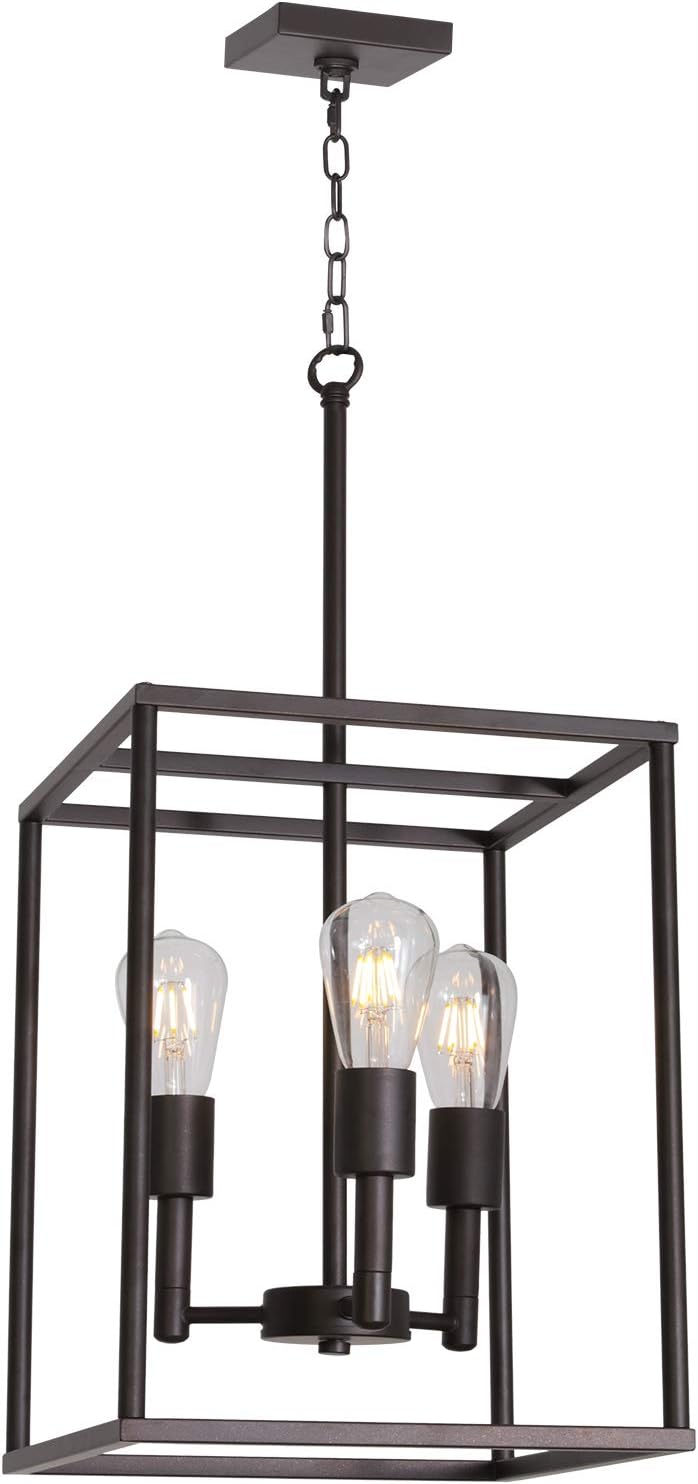 VINLUZ3 Light Farmhouse Chandelier Black Fixture