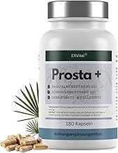 EXVital Prosta+, 180 Vegan Capsules, High Dose with Saw Palmetto Extract (600 mg), Pumpkin Seed Extract (400 mg) & Zinc, Laboratory Tested