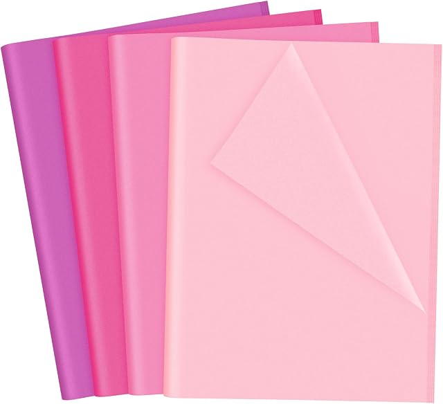 NEBURORA 108Sheets Pink Gift Wrapping Paper Valentine's Day Tissue Paper Wrap Tissue for Packaging Presents Crafts Bouquets and Art Craft DIY Floral Birthday Party Festival