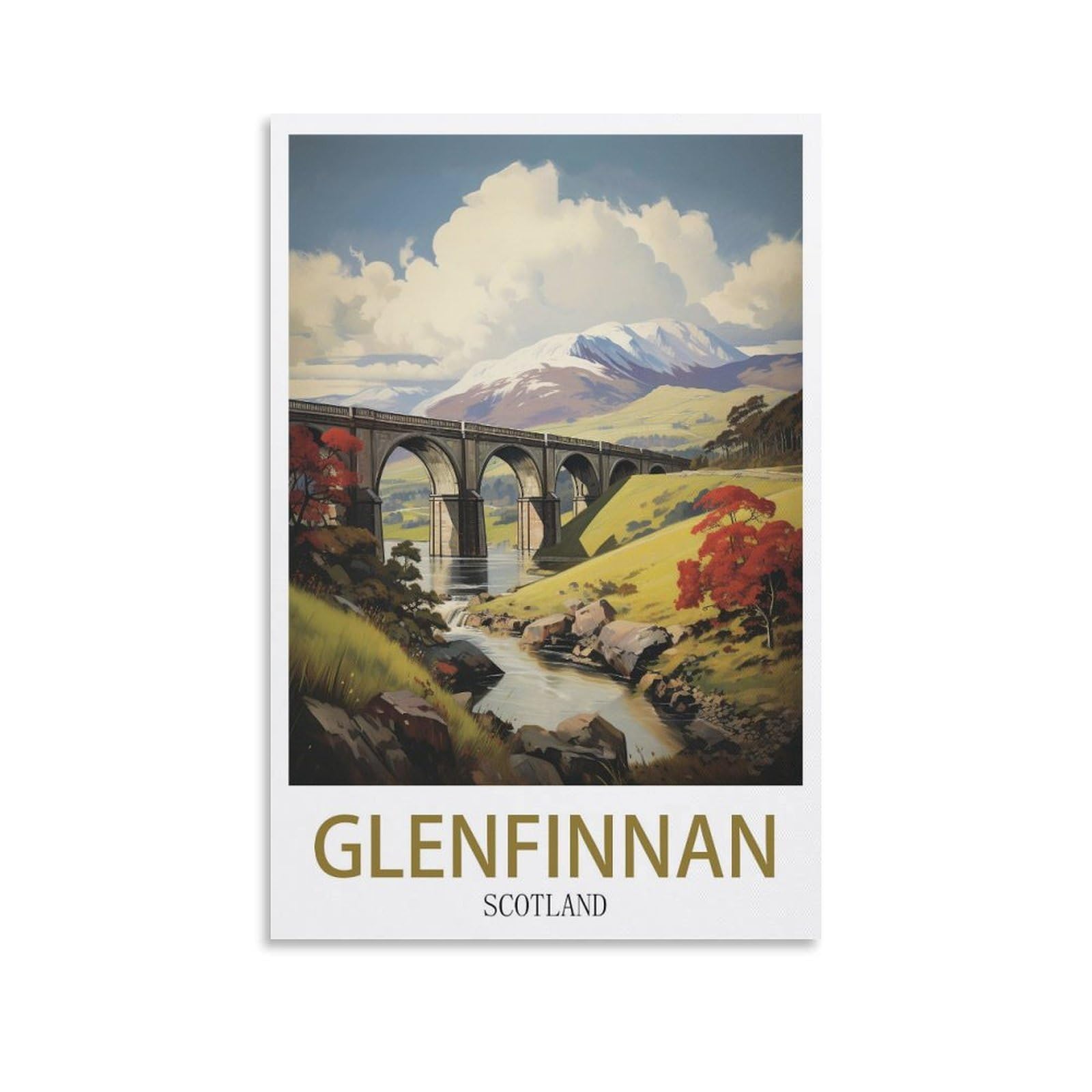 Ezmlfa S120 5D Diamond Painting Kits For Adults,Glenfinnan Scotland Diamond Art Kits For Beginners,Full Drill Diamonds Gem Art For Home Wall Decor Gift 50X60cm