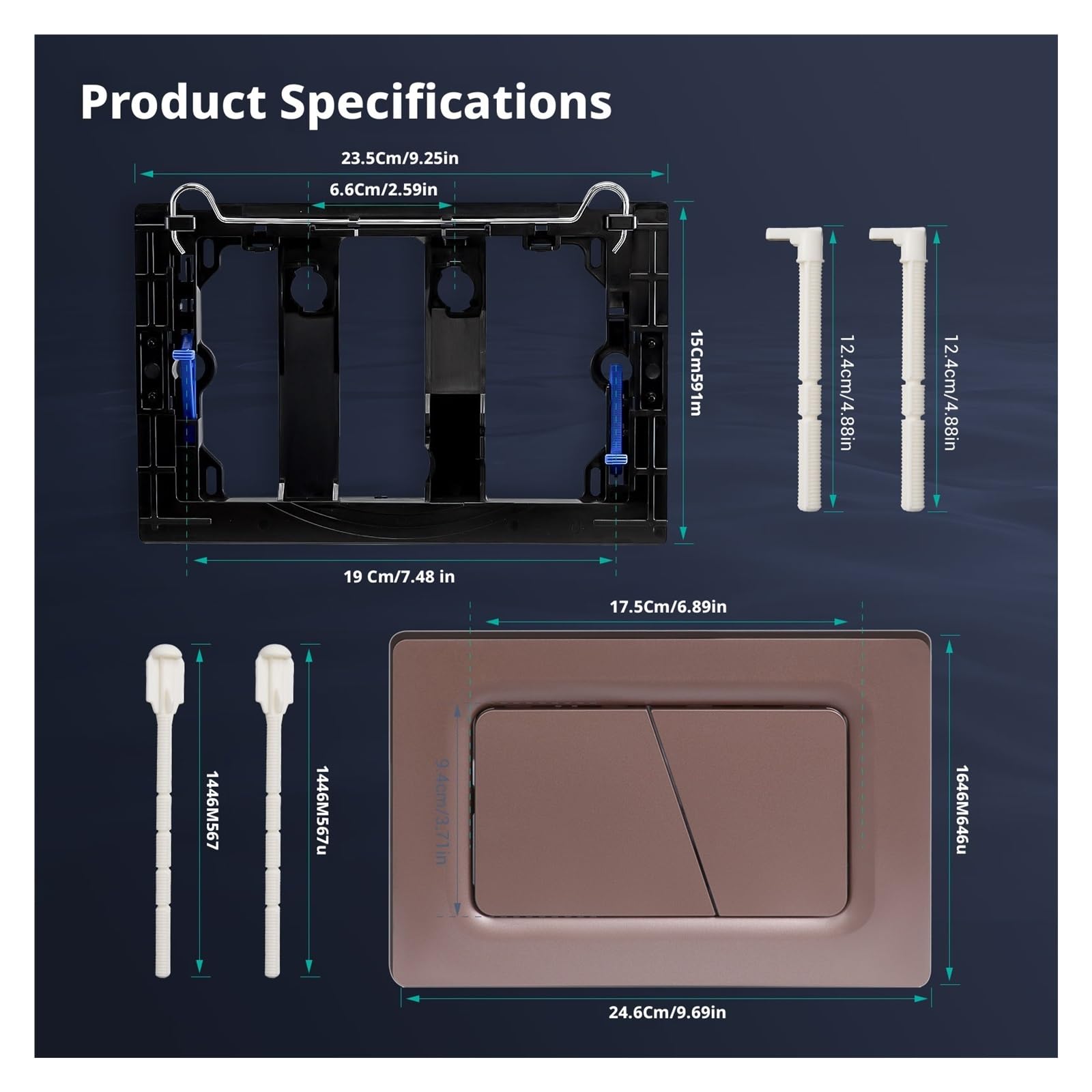 Compatible For Geberit, Double Plaque Bronze