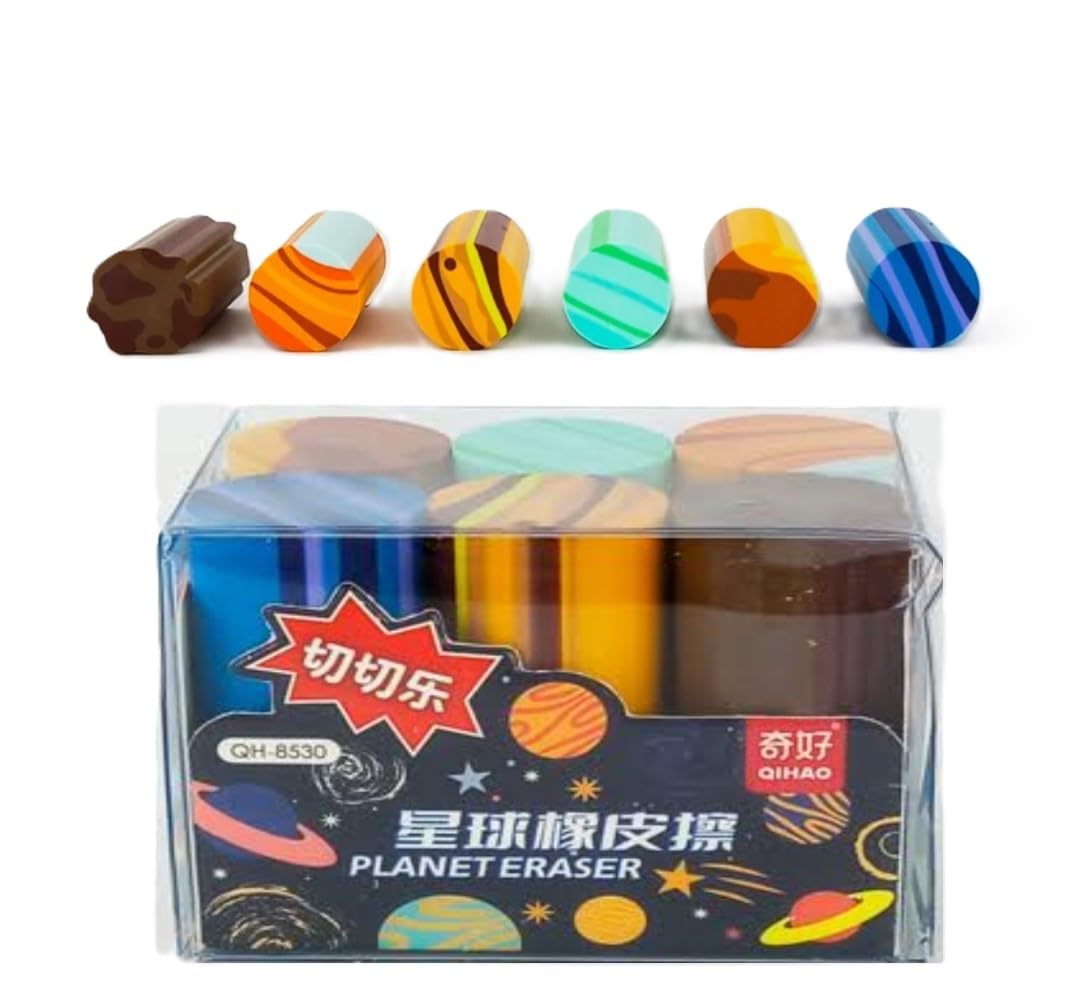 Worison Cute Round Planet Shape Pencil Eraser Set of 6pc (B0D62XLVF2) Amazon Price History, Amazon Price Tracker