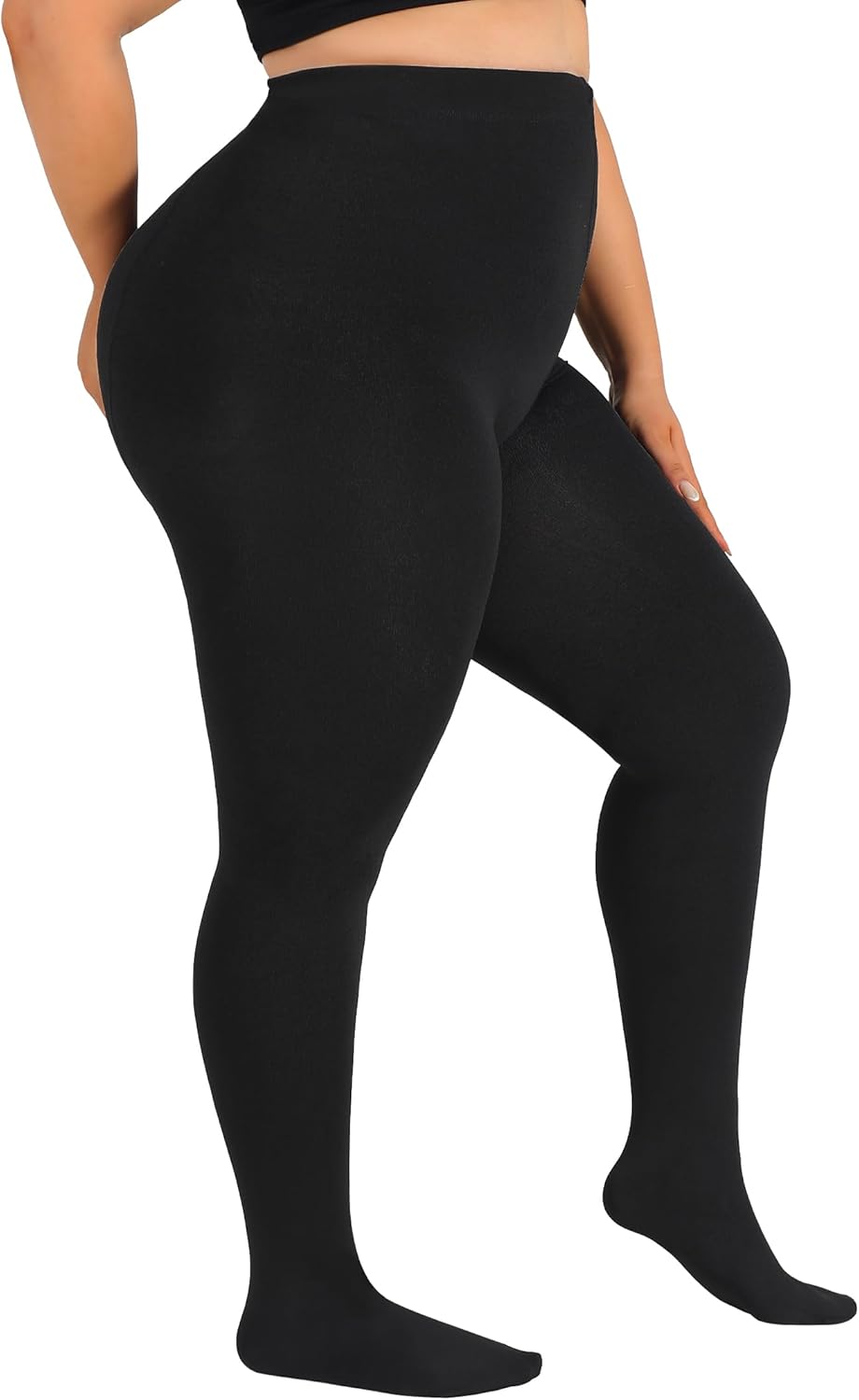 DORALLURE Plus Size Fleece Lined Tights Women, Opaque Winter Warm thermal Leggings Pantyhose