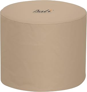 BALI OUTDOORS 30 Inch Round Gas Fire Pit Cover, Fire Column Cover Waterproof and Weather Resistant PVC Material, Brown
