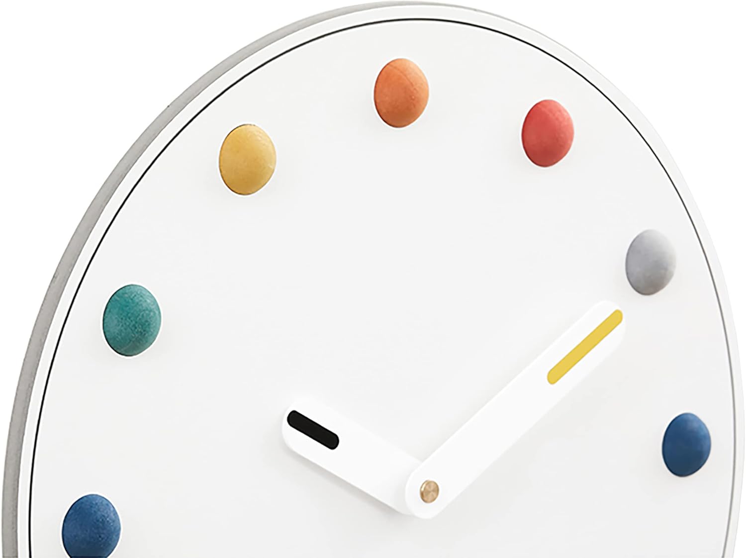 Stephanie Imports Modern Minimalist Silent Wall Clock Dot Collection (Rainbow Medley)