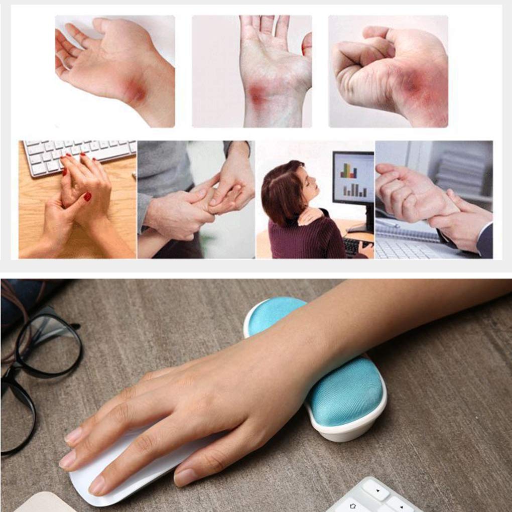 3 set PC Computer 3D poggiapolsi in gel di silice cuscino per mano in memory foam tappetino per mouse antiscivolo per computer portatile desktop tappetino per mouse nero