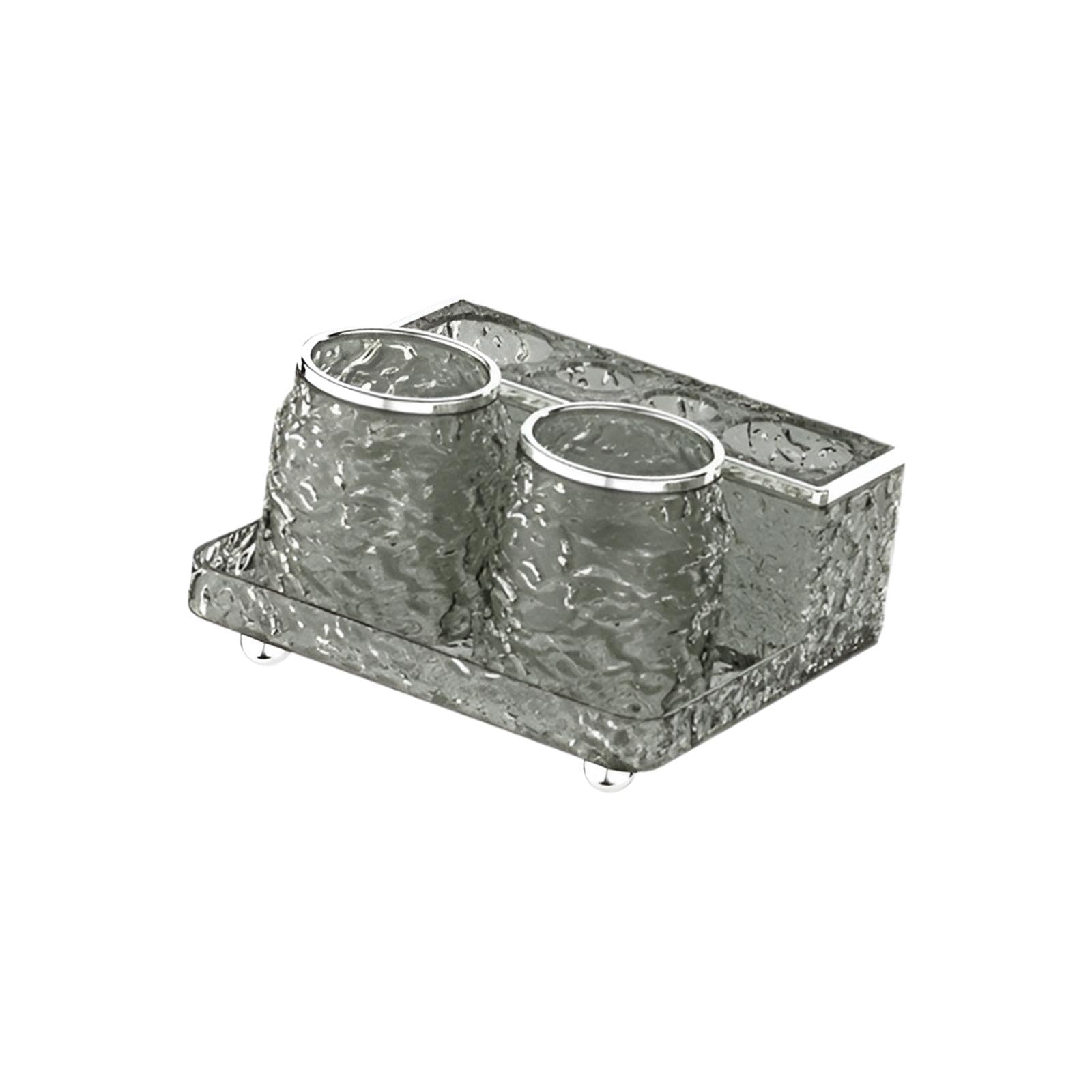 2 Piezas Vasos para Cepillos de Dientes Soporte de Pasta de Dientes Organizador de Baño Y Accesorios para Enjuague Bucal Hecho de Pet Adecuado para Ba, Gris, Individual
