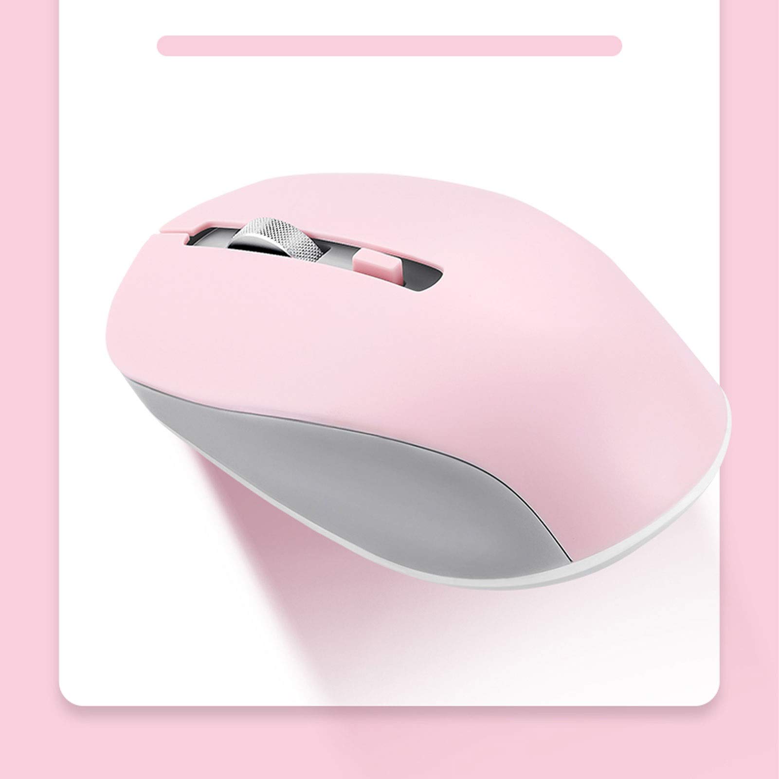 Mouse Wireless Ultrasottile 2.4G, Rumore Inferiore, Adatto per PC, Notebook Computer, Computer Desktop, Mouse Ottico Mobile Portatile. (Color : Pink)