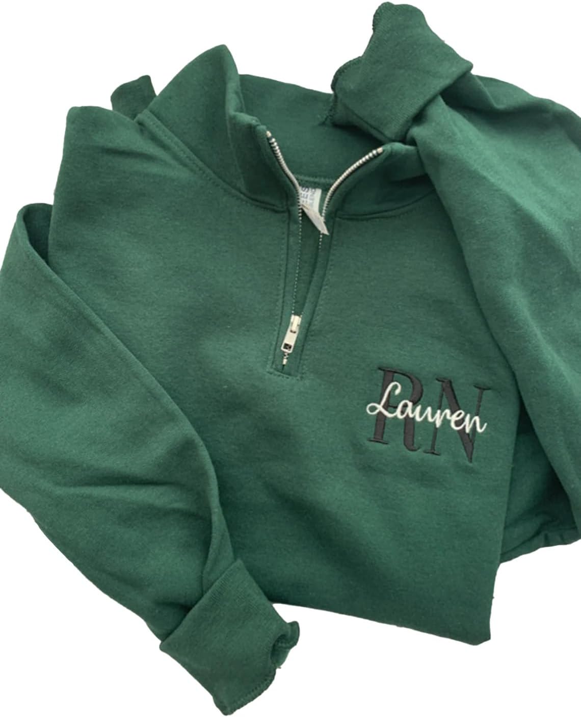 Personalized Nurse Quarter Zip Sweatshirt, Custom Embroidered RN for Registered Nurse. RN Sweatshirts for Women