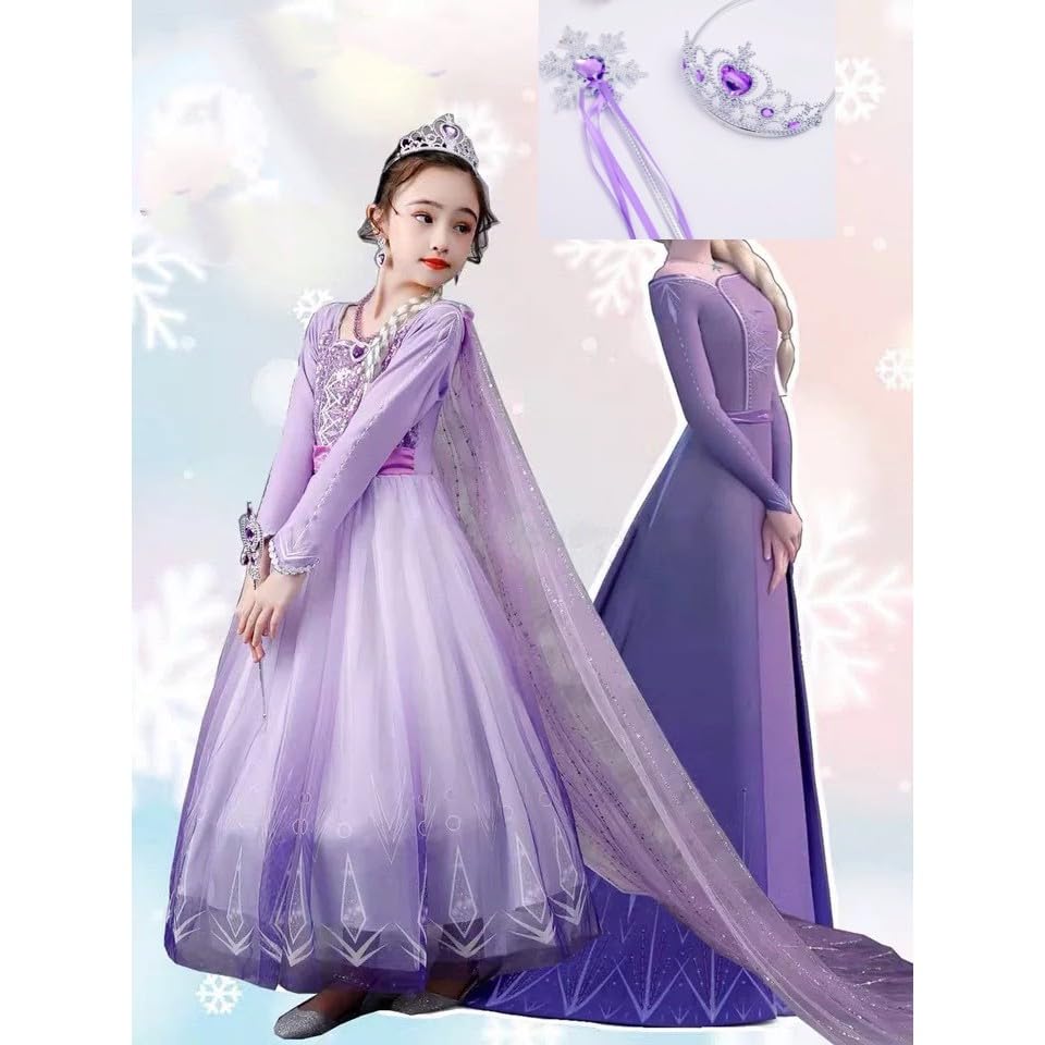 Vestido con luces para niñas princesa Elsa miniatura 5