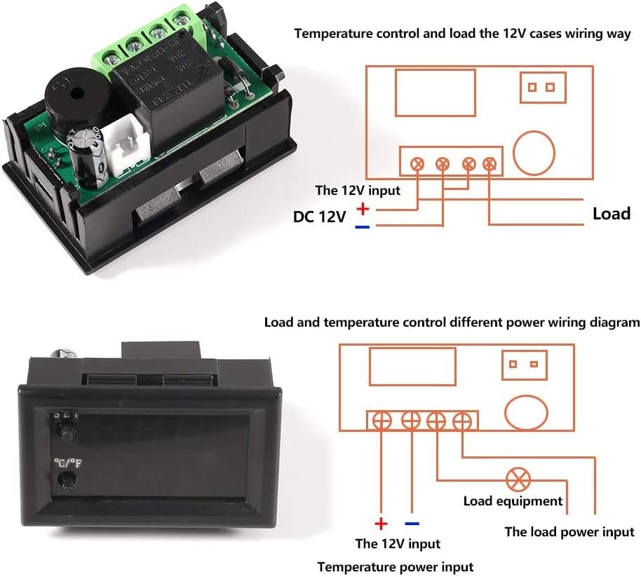 Miniatura 4 de UMLIFE 2 piezas de controlador de temperatura -50 a 110 Celsius (-58 a 230 F) DC 12V interruptor de control de termostato programable de