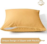 Vista 25 de PHF Fundas de almohada 100% algodón con tejido de gofre de 24 x 24 pulgadas, paquete de 2 fundas cuadradas para decoración elegante del hogar, sin