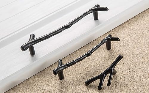 Miniatura 5 de 10 pomos vintage de rama de árbol para gabinete, manija de cajón de aleación de zinc de un solo agujero, para casa de campo, cabaña, casa de