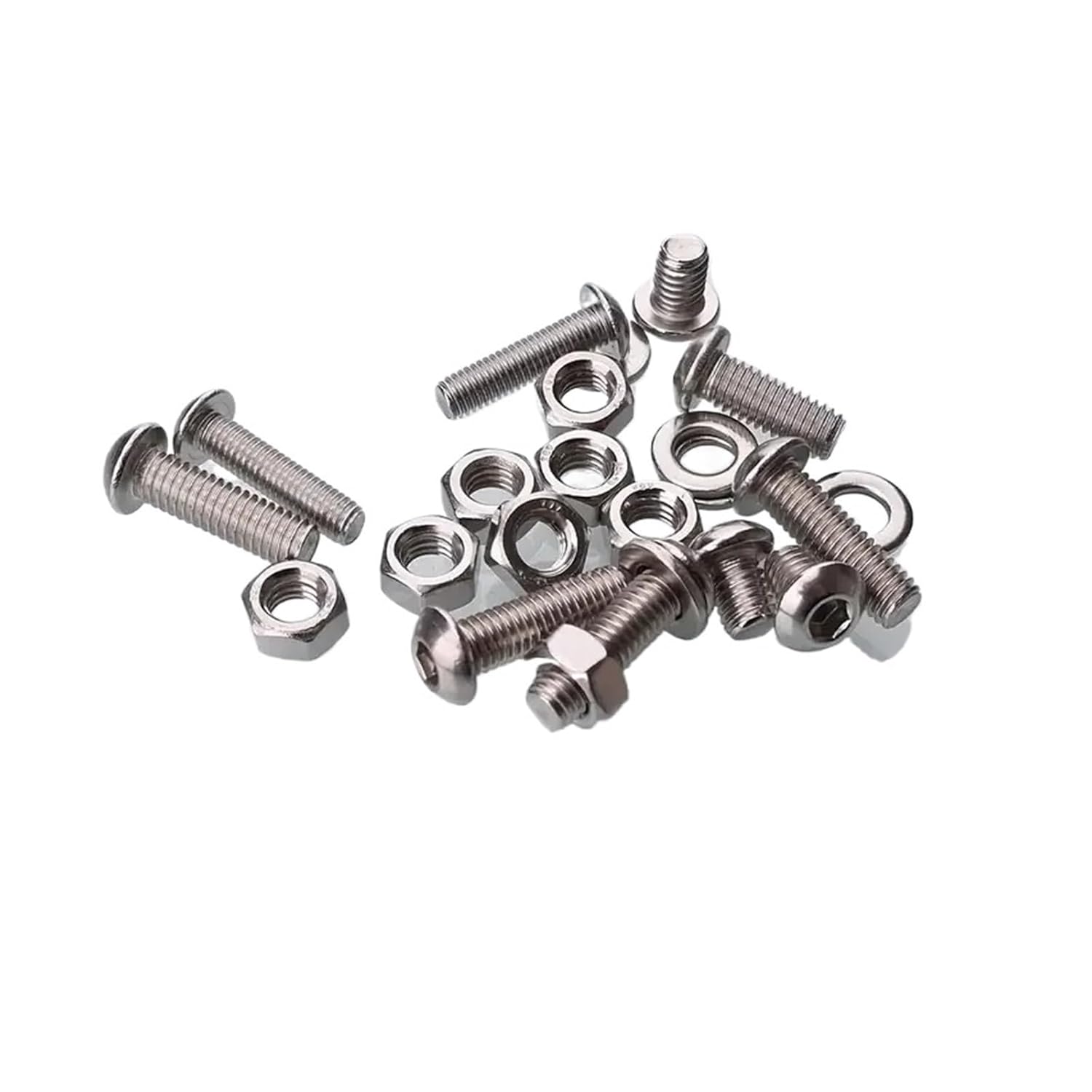 520pcs Stainless Steel Hexagonal Round Head Screw Kit, Metric Machine Set M3 M4 M5 M6/4 Sizes Bolt and Nut