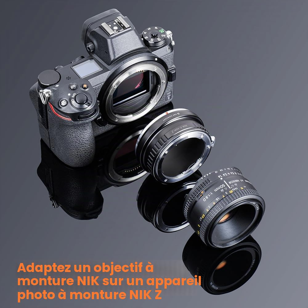 K&F CONCEPT Bague Adaptation Objectif pour Monter Objectif NIikon vers Boîtier compatibile Con Nikon Z (NIK-compatibile Con Nikon Z)