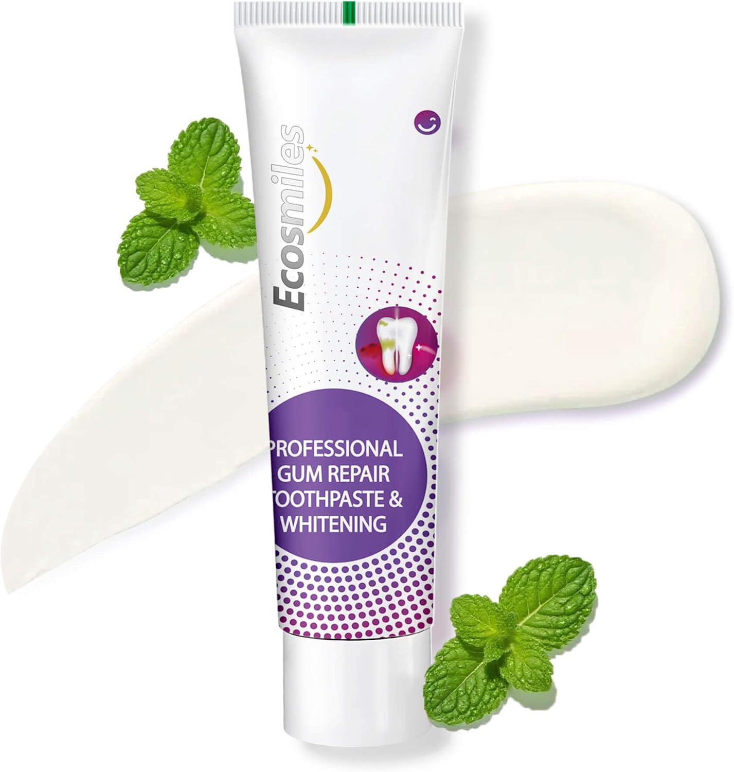 Hydroxyapatite Toothpaste for Gum Health - Fluoride Free Formula Reduces Bleeding Gums & Gingivitis, Repairs Enamel, Whitens Teeth, Soothes Sensitivity, SLS Free Plaque Remover, Mint 3.52oz