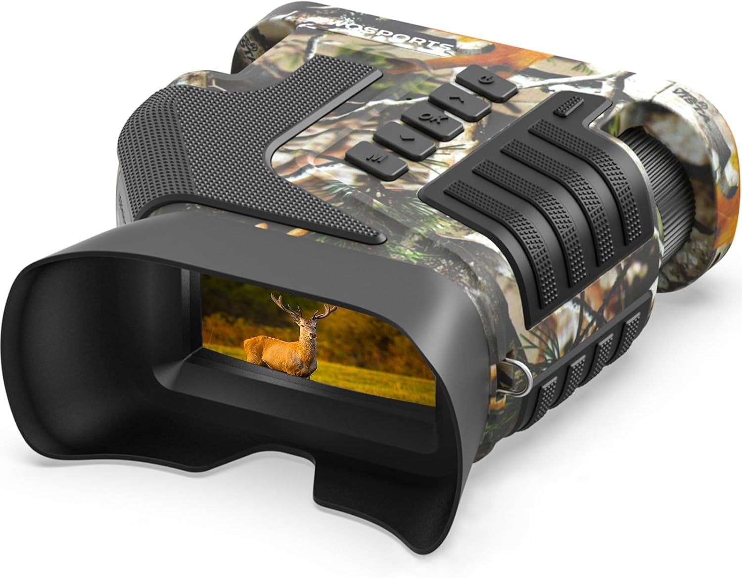 WOSPORTS 4K Night Vision Goggles– 10X Optical &amp; 8X Digital Zoom, 1315FT Infrared Range, Rechargeable 5000mAh Battery, IPX Waterproof, Ideal for Camping Camo