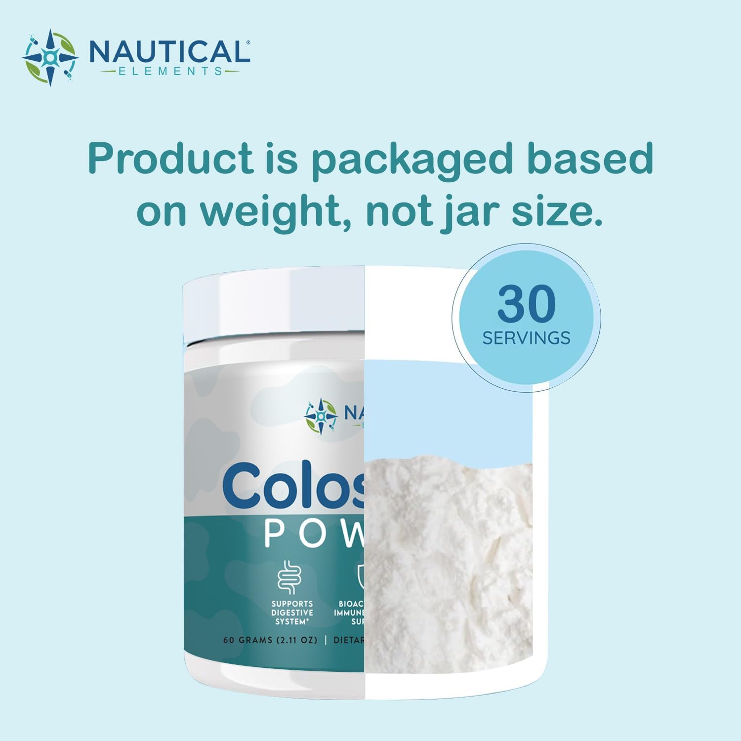 Colostrum Powder 60g, 40% IgG, 30 Servings | First 4-6 Hour Milking, Grass-Fed, Pasture Raised, Unflavored Bovine Colostrum Supplement from Midwest USA Farm | Calostro Bovino para Adultos