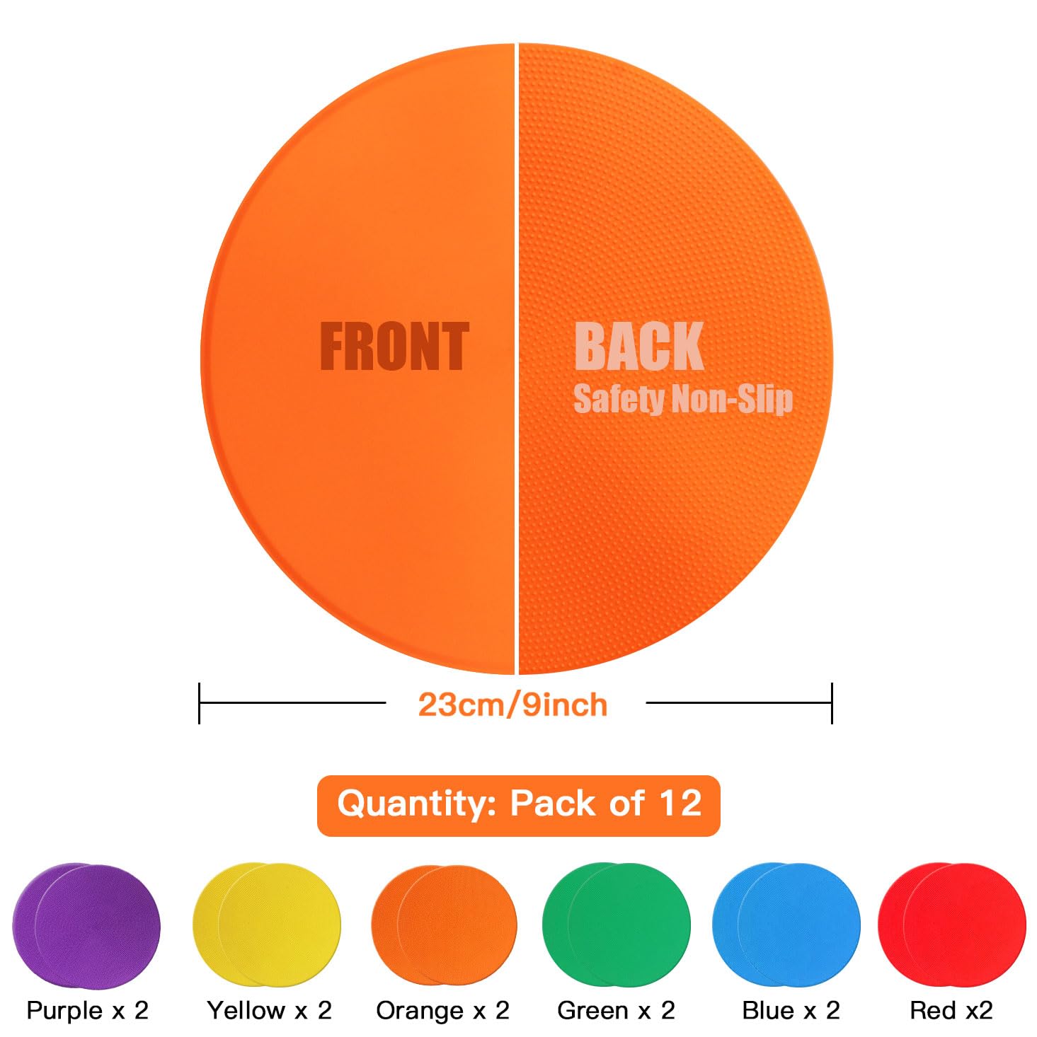 Anneome 6 Pièces Marqueurs De Sol Ronds Antidérapants